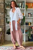 Nonni Gingham Shelby Barrel Pant Rust